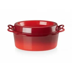 Cocotte Doufeu Ovale en Fonte 32 cm Cerise Le Creuset