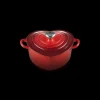 Cocotte en Fonte Cœur 20 cm Cerise Le Creuset