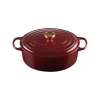 Cocotte en Fonte Ovale 31 cm Garnet Bouton Doré Le Creuset Signature