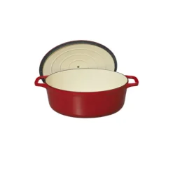 Cocotte en Fonte Ovale 33 cm Rouge Chasseur