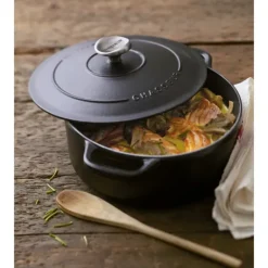 Cocotte en Fonte Ronde 26 cm Noir Mat Chasseur