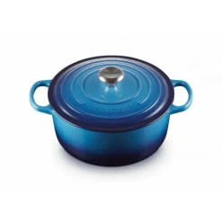 Cocotte en fonte Ronde 24 cm Azur Le Creuset Signature