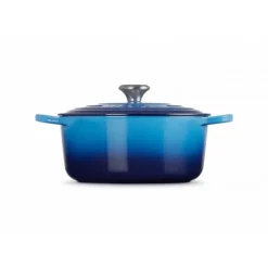 Cocotte en fonte Ronde 24 cm Azur Le Creuset Signature