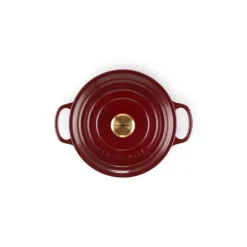 Cocotte en Fonte Ronde 20 cm Garnet Bouton Doré Le Creuset Signature