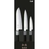 Coffret 3 Couteaux Japonais Universel 10 cm Universel 15 cm et Santoku 16,5 cm Wasabi Black Kai
