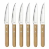 Coffret 6 Couteaux Steak Pizza Bois 21,5 cm Amefa