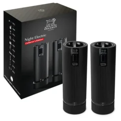 Coffret 2 Moulins Electriques Sel & Poivre Noir Mat 15 cm Peugeot