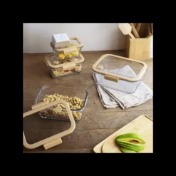 Coffret de 4 Boîtes de Conservation en Verre et Pompe de Mise Sous-Vide Pebbly