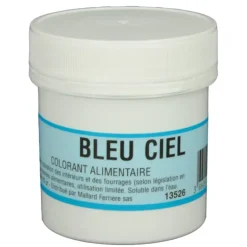 Colorant alimentaire Bleu Ciel E133 Poudre Hydrosoluble 20g