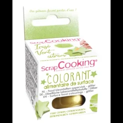Colorant Alimentaire de Surface Irisé Vert Citron 5 g Scrapcooking