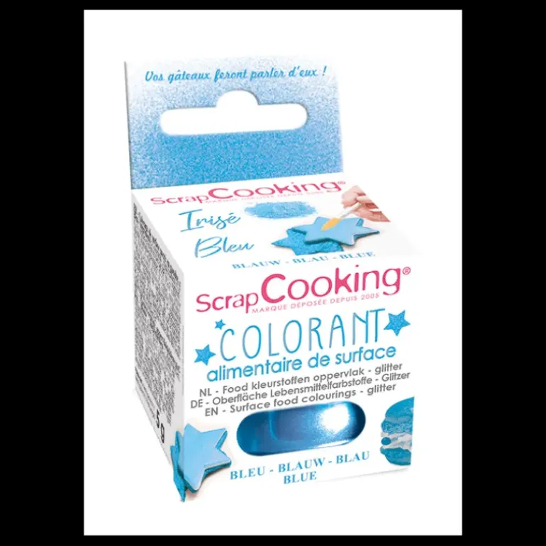 Colorant Alimentaire de Surface Irisé Bleu 5 g Scrapcooking
