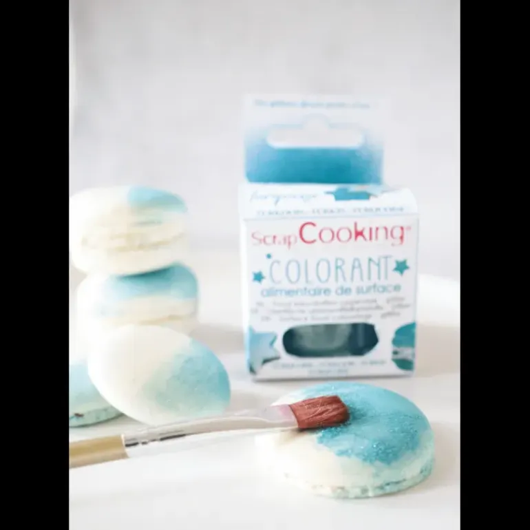 Colorant Alimentaire de Surface Irisé Turquoise 5 g Scrapcooking