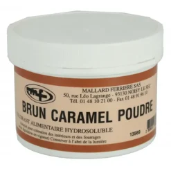 Colorant alimentaire Marron Brun Caramel E102/E129/E151 Poudre Hydrosoluble 100g