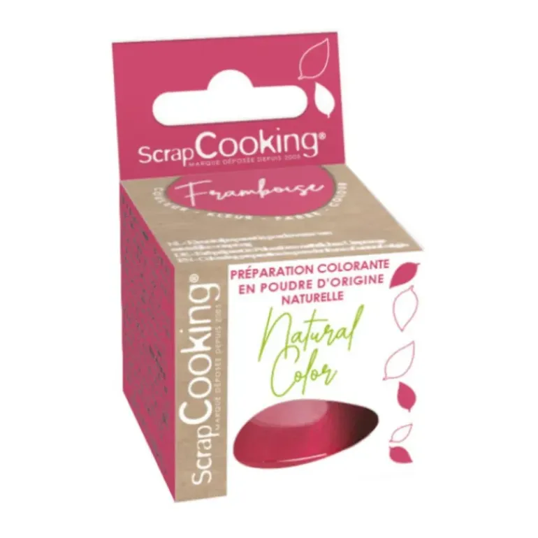 Colorant Alimentaire Naturel en Poudre Rouge Framboise 10g Scrapcooking