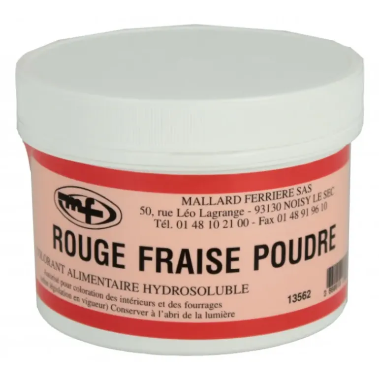 Colorant alimentaire Rouge Fraise E129 Poudre Hydrosoluble 50g