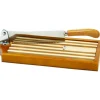 Couteau à pain sur socle bois verni 25 cm