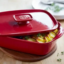 Couvercle Rectangulaire en Céramique pour Plat à Four 25 x 18 cm Grand Cru Emile Henry