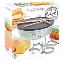 Crêpière Électrique 28 cm avec Accessoires Scrapcooking