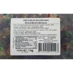 Cubes de Melon confit tricolores 1 kg