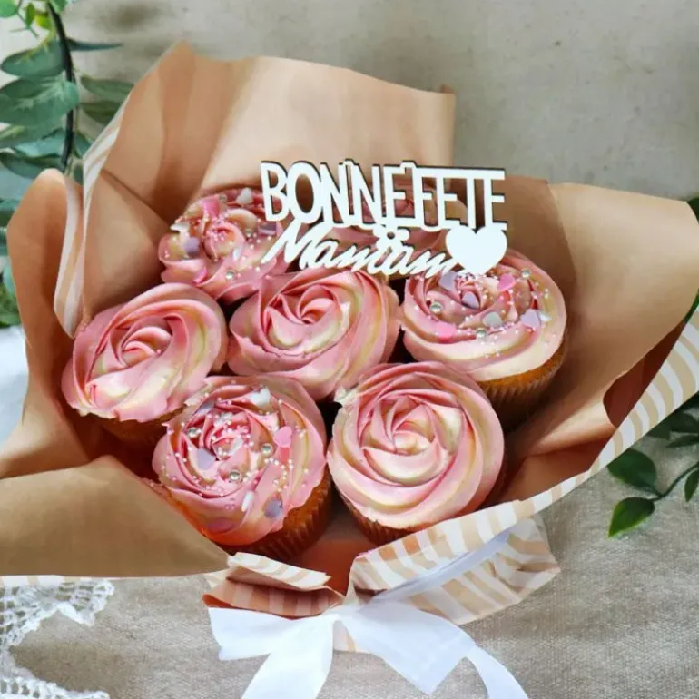 Décor Bonne Fête Maman sur Pic (x2) Patisdécor