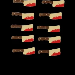 Décors Chocolat Blanc Couteaux Sanglants Funcakes (x10)