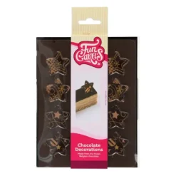 Décors Chocolat Noir Étoiles Or (x12) Funcakes