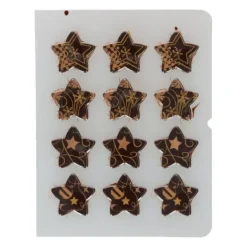 Décors Chocolat Noir Étoiles Or (x12) Funcakes