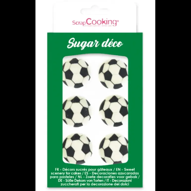 Décors en Sucre Ballons de Foot (x6) Scrapcooking
