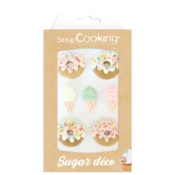 Décors en Sucre Donuts et Glaces (x7) Scrapcooking