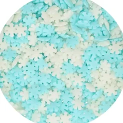 Décors en Sucre Flocon de Neige Bleu et Blanc 150 g Funcakes