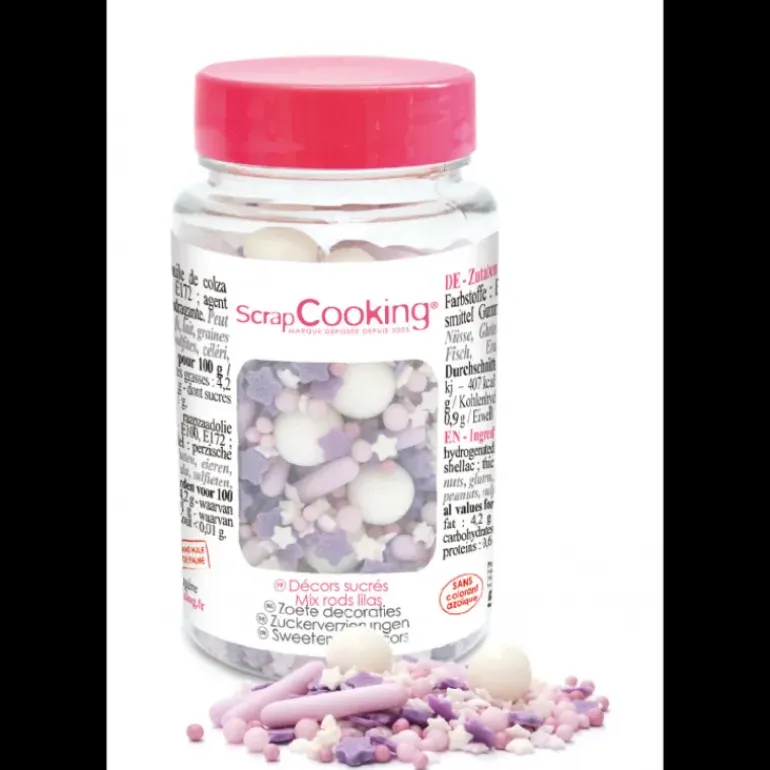 Décors en Sucre Mélange Rods Lilas 70 g Scrapcooking