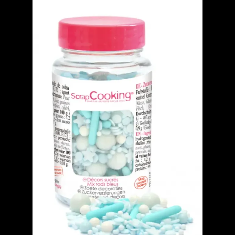 Décors en Sucre Mélange Rods Bleu 70 g Scrapcooking