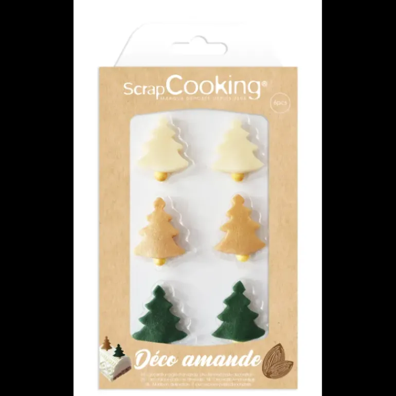 Décors Pâte d'Amande Sapin Noël Scrapcooking (x6)
