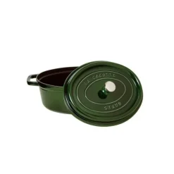 DEFAUT STAUB Cocotte Fonte Ovale 31 cm Vert Basilic Majolique 5,5 L (sans couvercle)