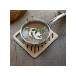 Dessous de Plat Carré Bambou Crème 20 x 20 cm Pebbly