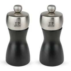 Duo Moulin à Poivre et à Sel Fidji 12 cm Noir-Inox Peugeot