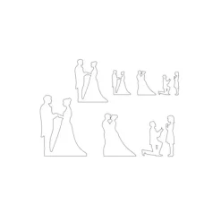 Emporte Pièce Silhouettes Mariés H.12.5 cm (x7)