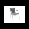 Fauteuil Tressé Structure Aluminium Djerba Gris Lyrose