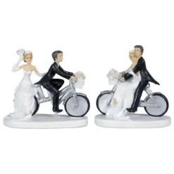 Figurine Mariage Couple à Vélo 13 cm (x2)