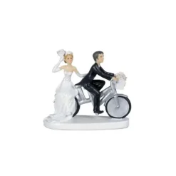 Figurine Mariage Couple à Vélo 13 cm (x2)