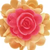 FIN DE SERIE Bouquet Fleur Azyme 10 cm Rouge et Orange 5 cm (x6) Florensuc
