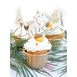 FIN DE SERIE Cake Topper Bois Forêt Enchantée (x4) Scrapcooking