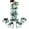 FIN DE SERIE Lot 4 Emporte-Pièces Inox Coeur, Triangle, Étoile et Cercle 8 cm Ibili