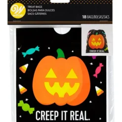 FIN DE SERIE Sachet Bonbon Citrouille 15 x 15 cm (x18) Wilton