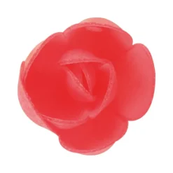 Fleurs de rose carmin x6, grandes feuilles x12 - en Azyme