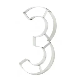 Grand Emporte Pièce Inox Chiffre 3 32x16 cm