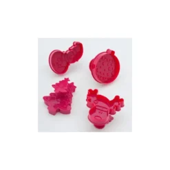 Kit 4 découpoirs à éjecteurs pour Biscuits Noël