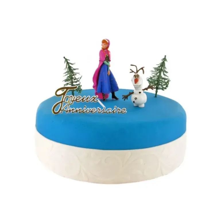 Kit Décor Gâteau La Reine des Neiges Anna et Olaf (5 pièces)