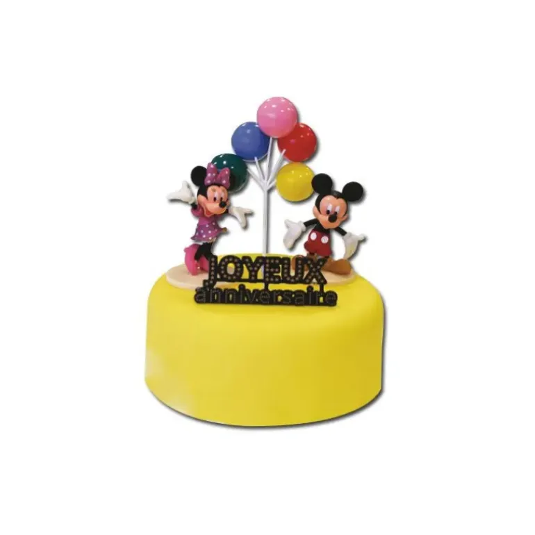 Kit Décor Gâteau Mickey et Minnie (4 pièces)