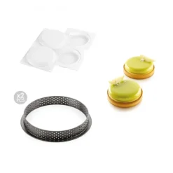 Kit Moule Silicone 2 Tartes Ø 120mm Silikomart Professional